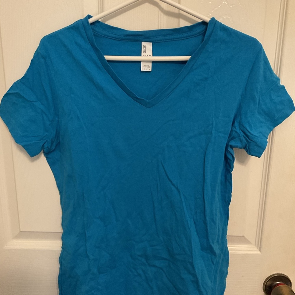 Blue V-Neck Women's Top